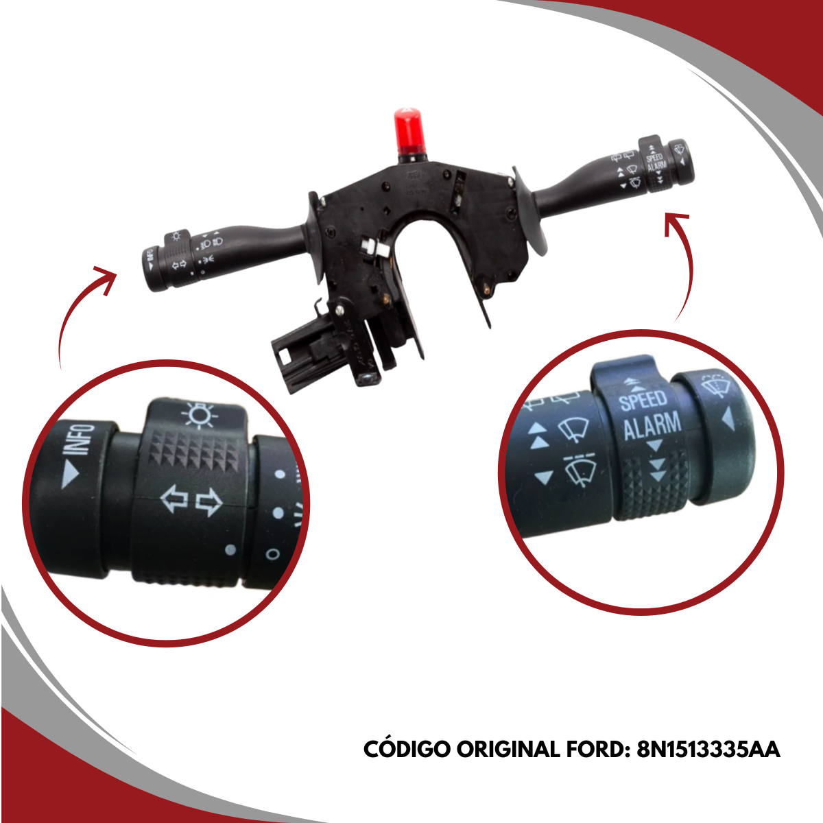 8N1513335AA INTERRUPTOR DA COLUNA/CHAVE DE DIREÇÃO DA ECOSPORT DE 2008 A 2012 (4) INTERRUPTOR DA COLUNA/CHAVE DE DIREÇÃO DA ECOSPORT DE 2008 A 2012