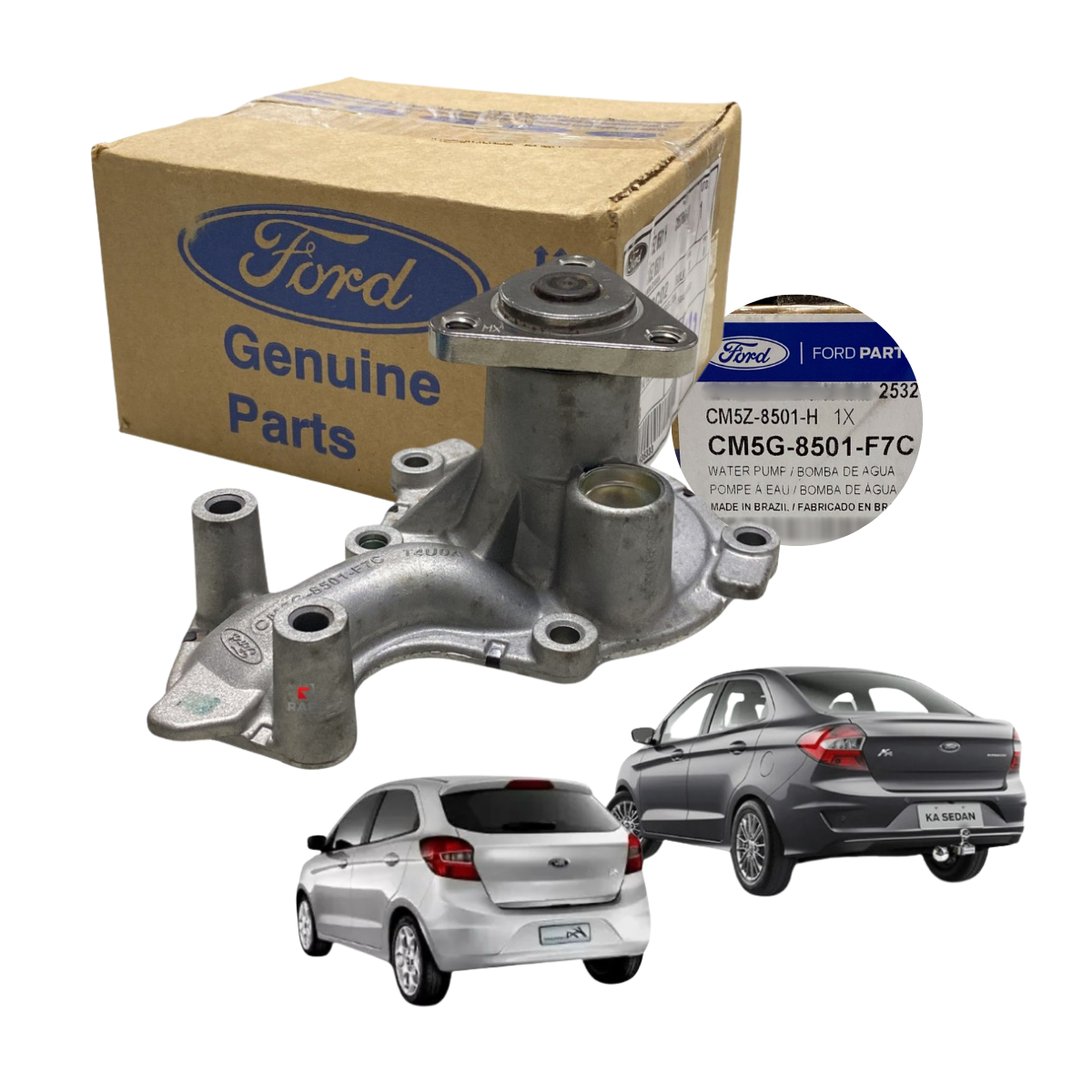 Bomba D’ Agua Com Junta Do Ford Ka 1.0l De 2015 Em Diante