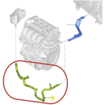 MANGUEIRA DE SAÍDA DO AQUECEDOR DO FUSION ECOBOOST 2.0L DE 2013 A 2016 - MOTORCRAFT