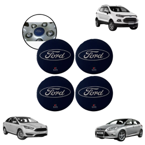 Jg 4 Calotas Do Cubo Da Roda (azul) Da Ecosport E Focus
