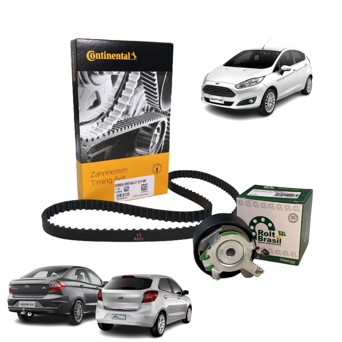 Kit Correia Dentada E Tensor Ford Ka E New Fiesta 1.0 3cil