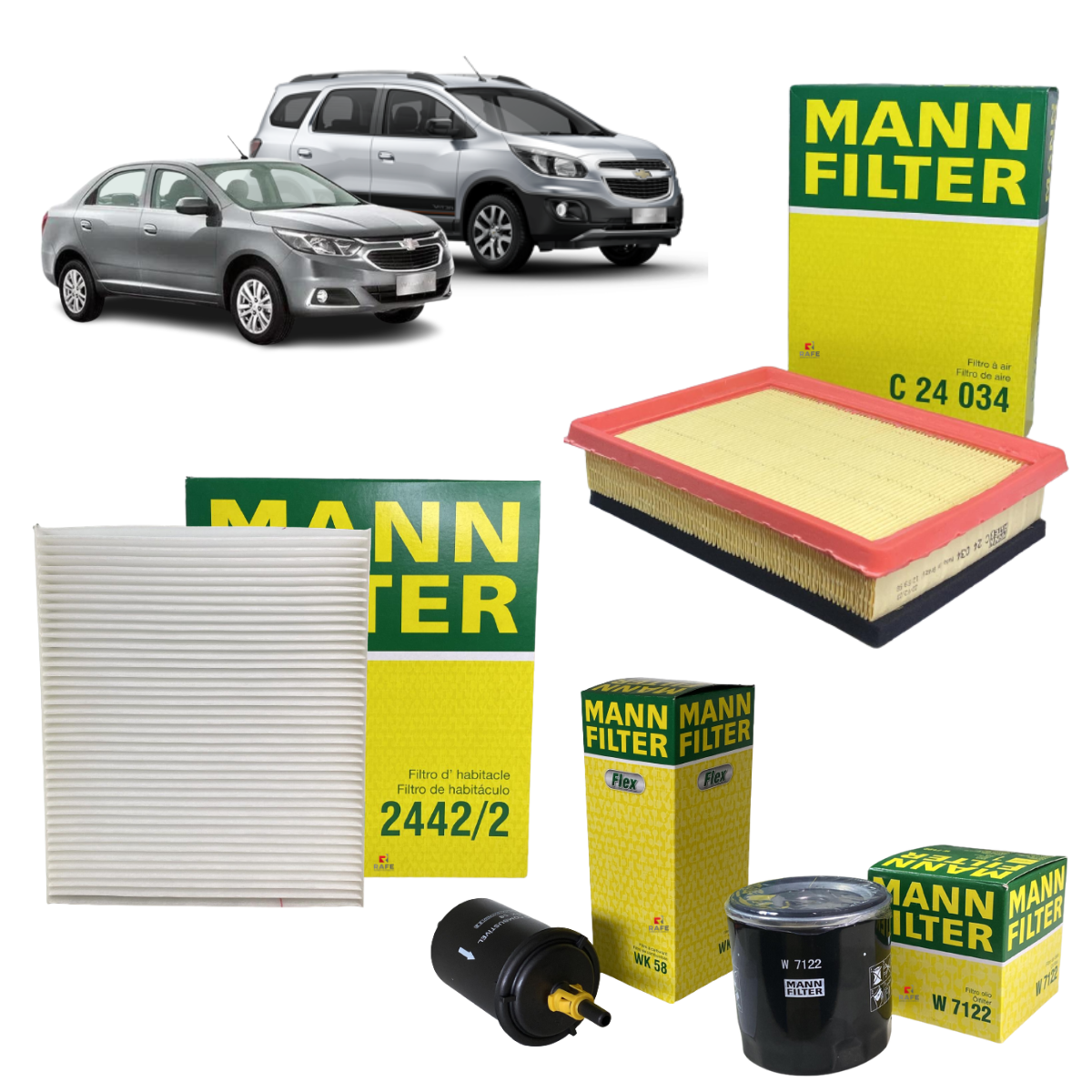 Kit Filtro Cobalt 1.4/1.8 E Spin 1.8 2017 Em Diante – Mann