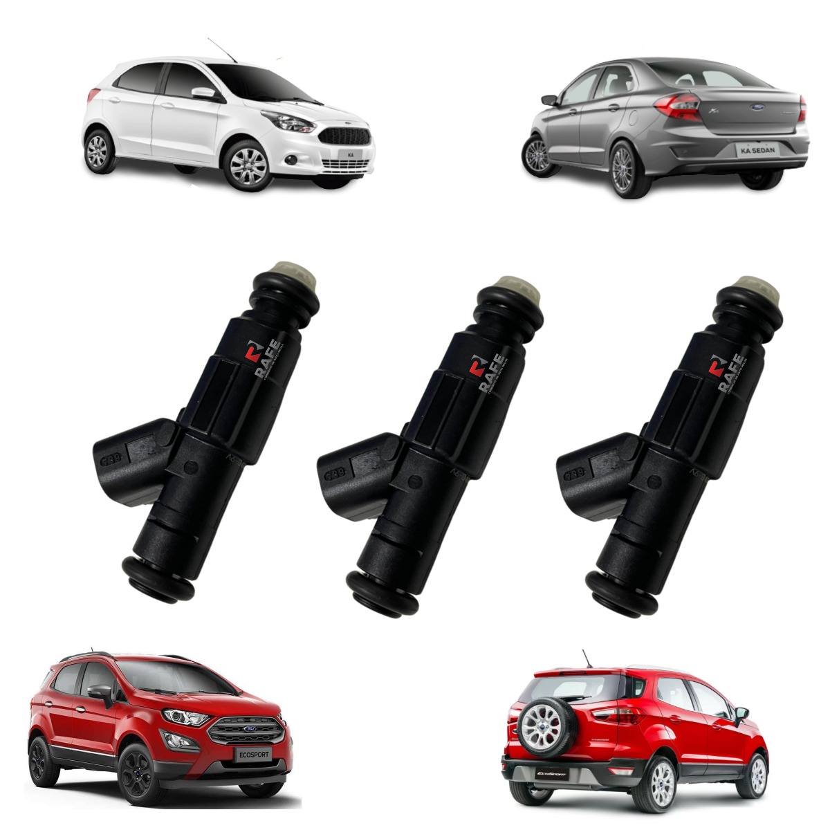 JOGO BICOS INJETORES DO FORD KA E DA ECOSPORT  MOTOR 1.5 DRAGON
