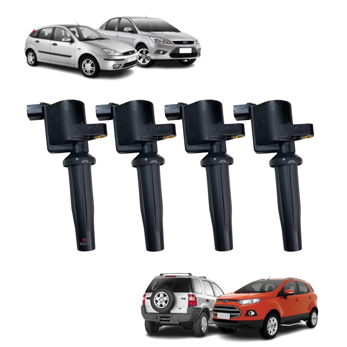 Kit C/ 4 Bobinas Ignição Ford Ecosport 2.0l E Focus 2.0l
