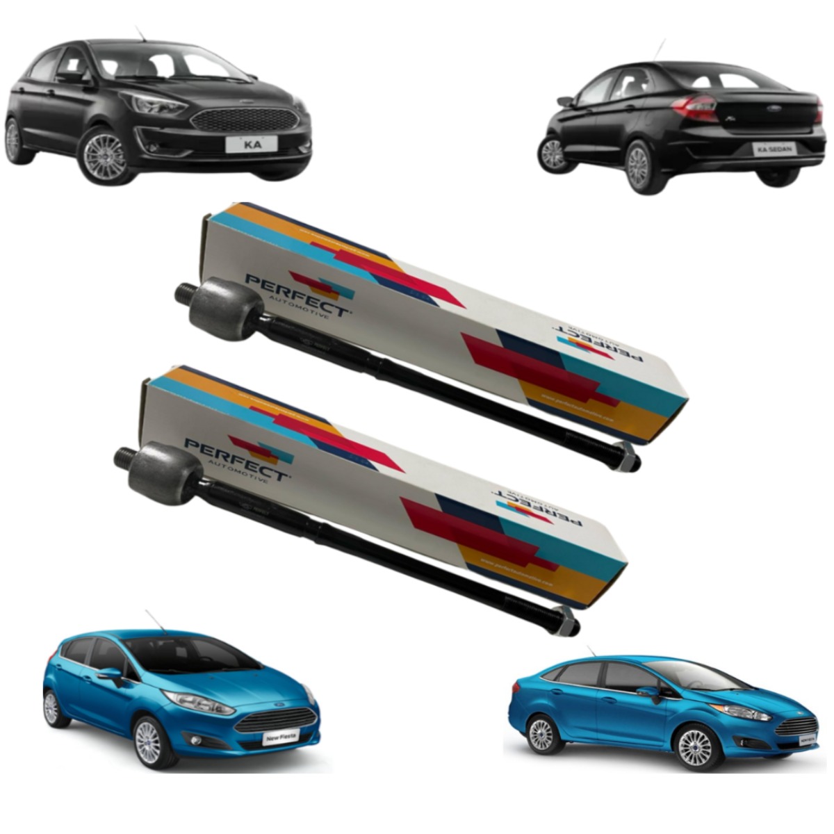 PAR DO BRAÇO AXIAL DA CAIXA DE DIREÇÃO DO FORD KA E NEW FIESTA