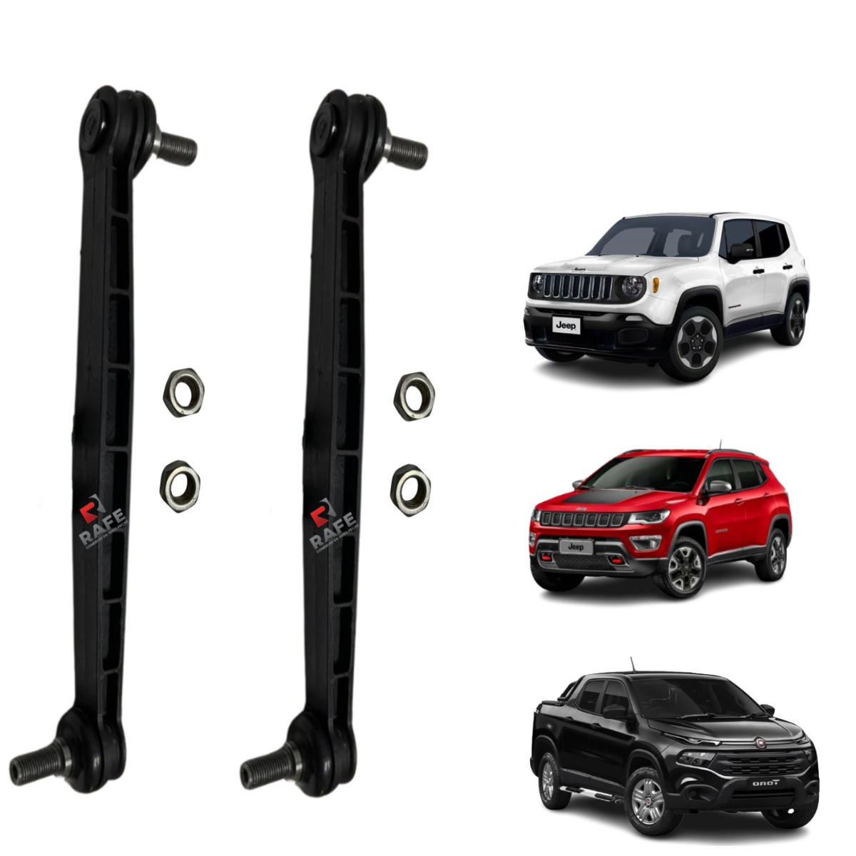 PAR DE  BIELETA TIRANTE DA SUSPENSÃO DO TORO, JEEP COMPASS E RENEGADE – GRARRO