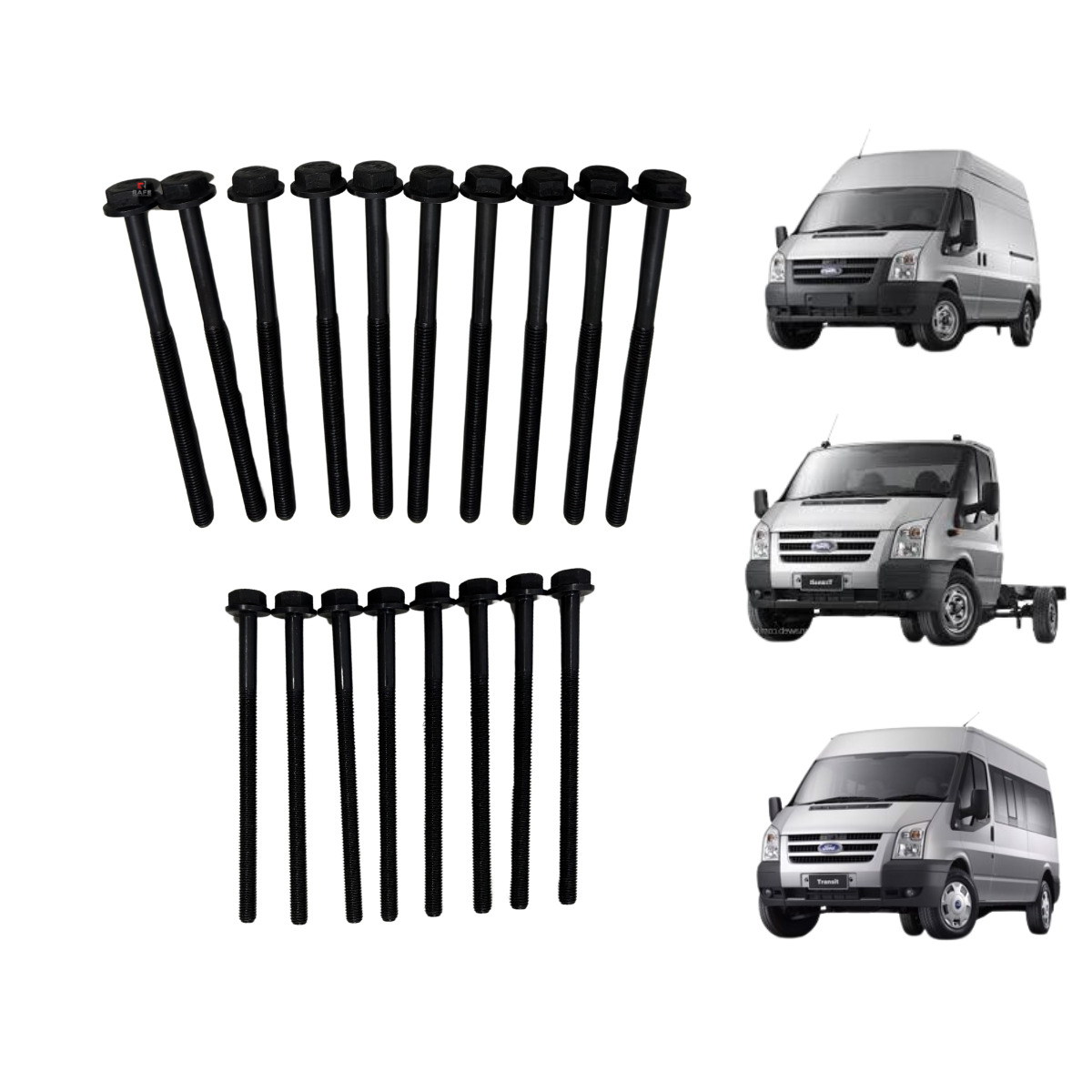 Jogo Parafuso Cabeçote Ford Transit 2.4 16v 2008 a 2011 – 74437