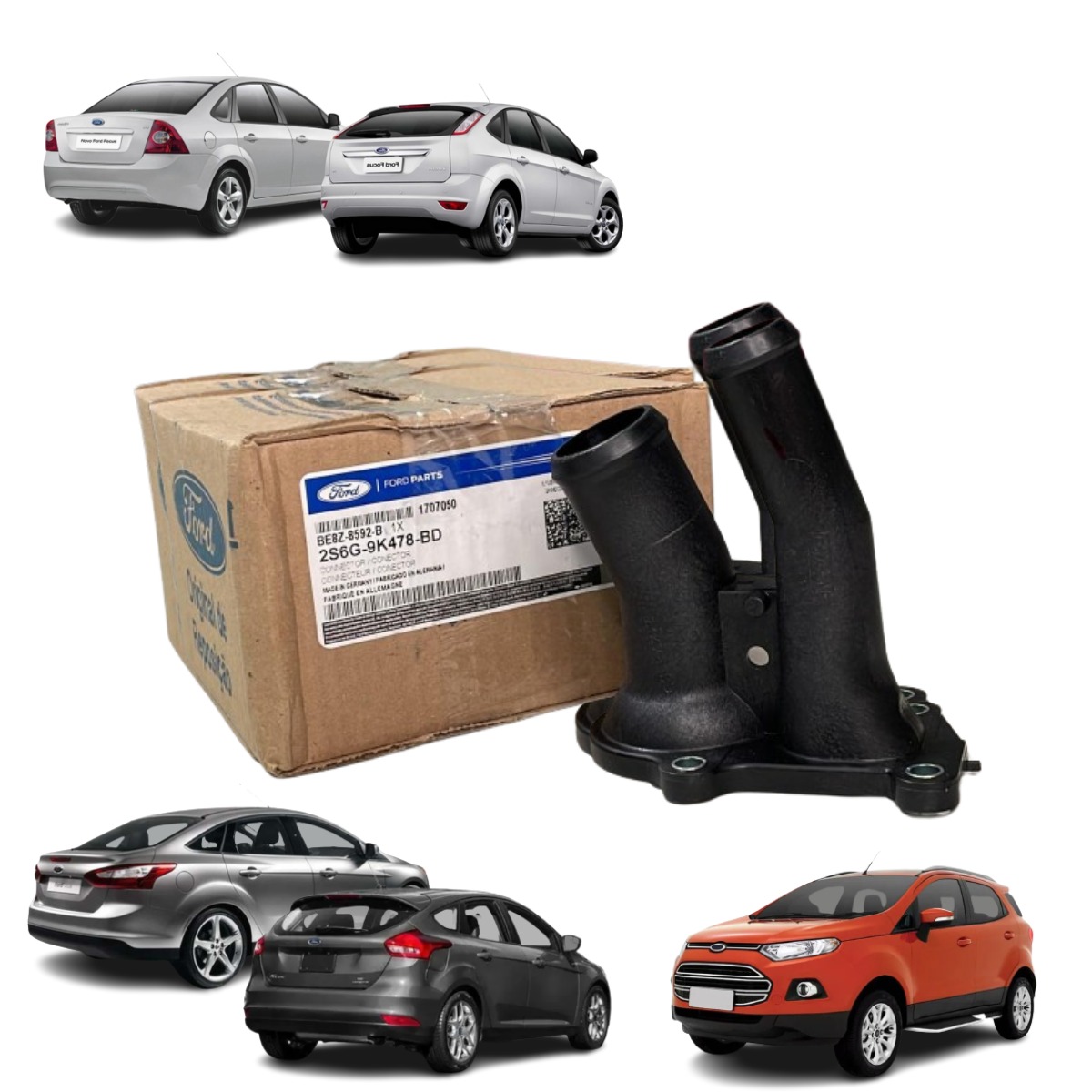 CAVALETE DA VÁLVULA TERMOSTÁTICA DA ECOSPORT 1.6L , FOCUS,1.6L, NEW FIESTA SIGMA E KA 1.5L