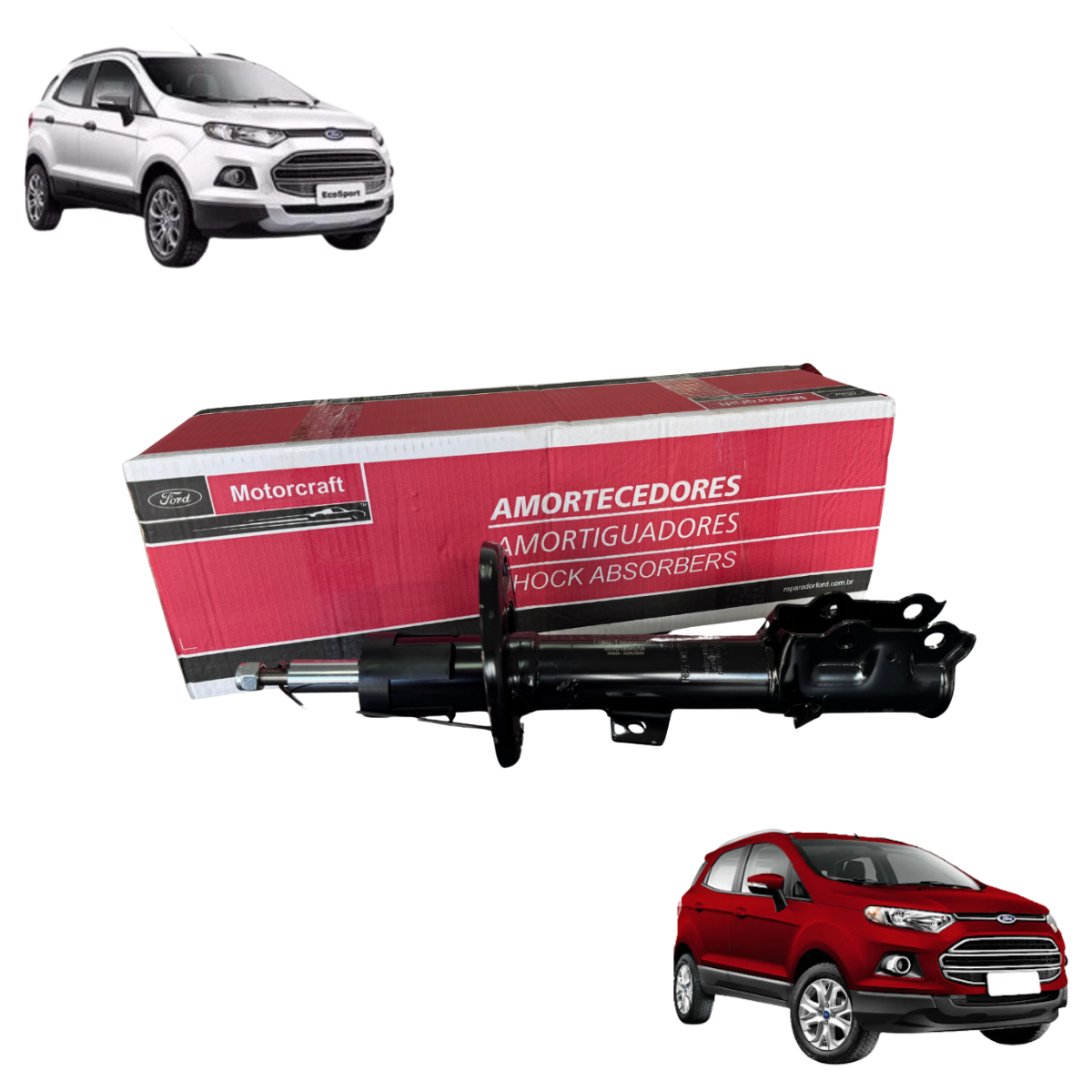 LADO DIREITO DO AMORTECEDOR DA SUSPENSÃO DIANTERA DA ECOSPORT 2012 A 2021 ORIGINAL