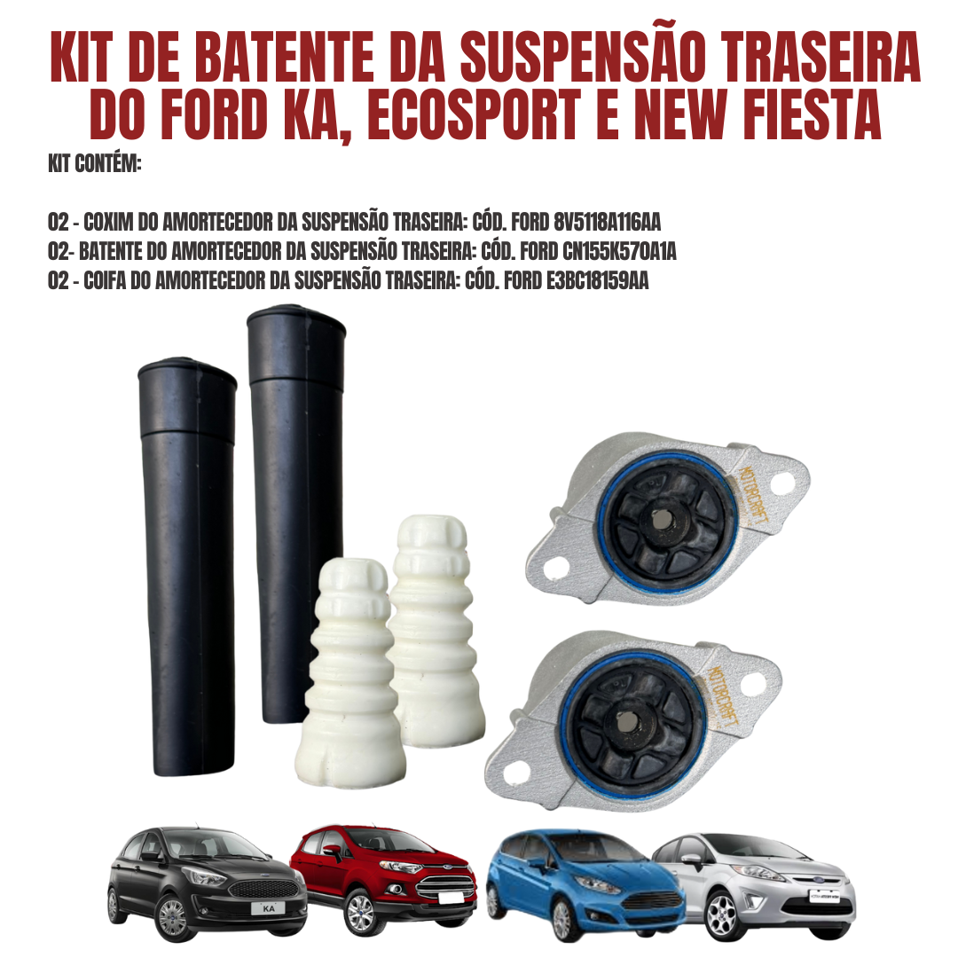 Kit de Batente da Suspensão Traseira do Ford Ka, EcoSport e New Fiesta Completo