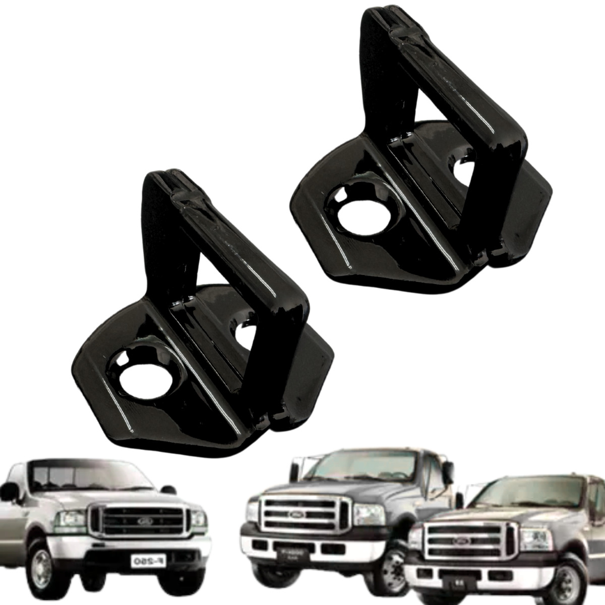 Kit Placa Batente Trinco Porta Ford F-250, F-350,  F-12000, F-14000, F-16000 e Ranger