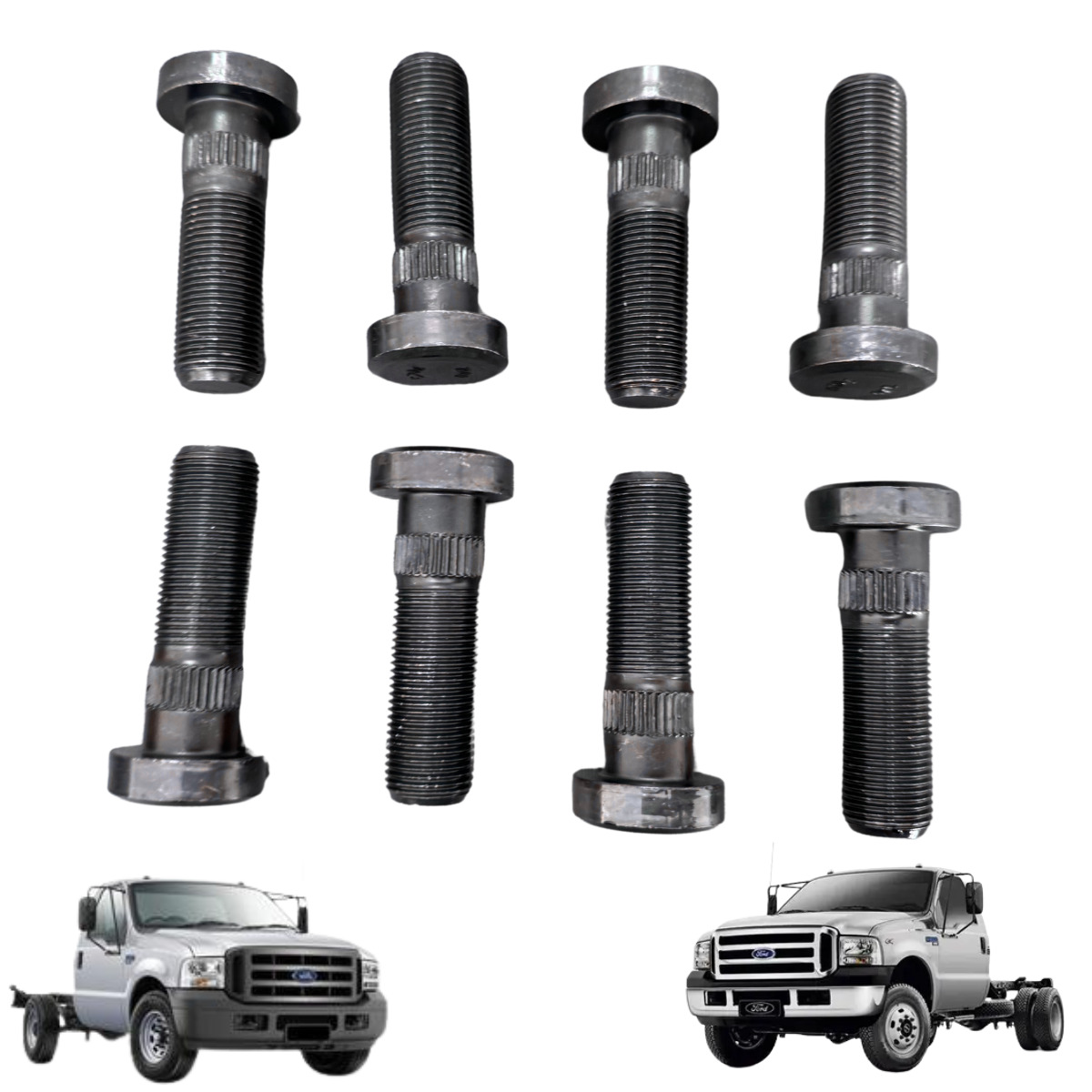 KIT COM 8 PARAFUSOS DAS RODAS DIANTEIRAS DA F4000 4X2 1999 A 2019