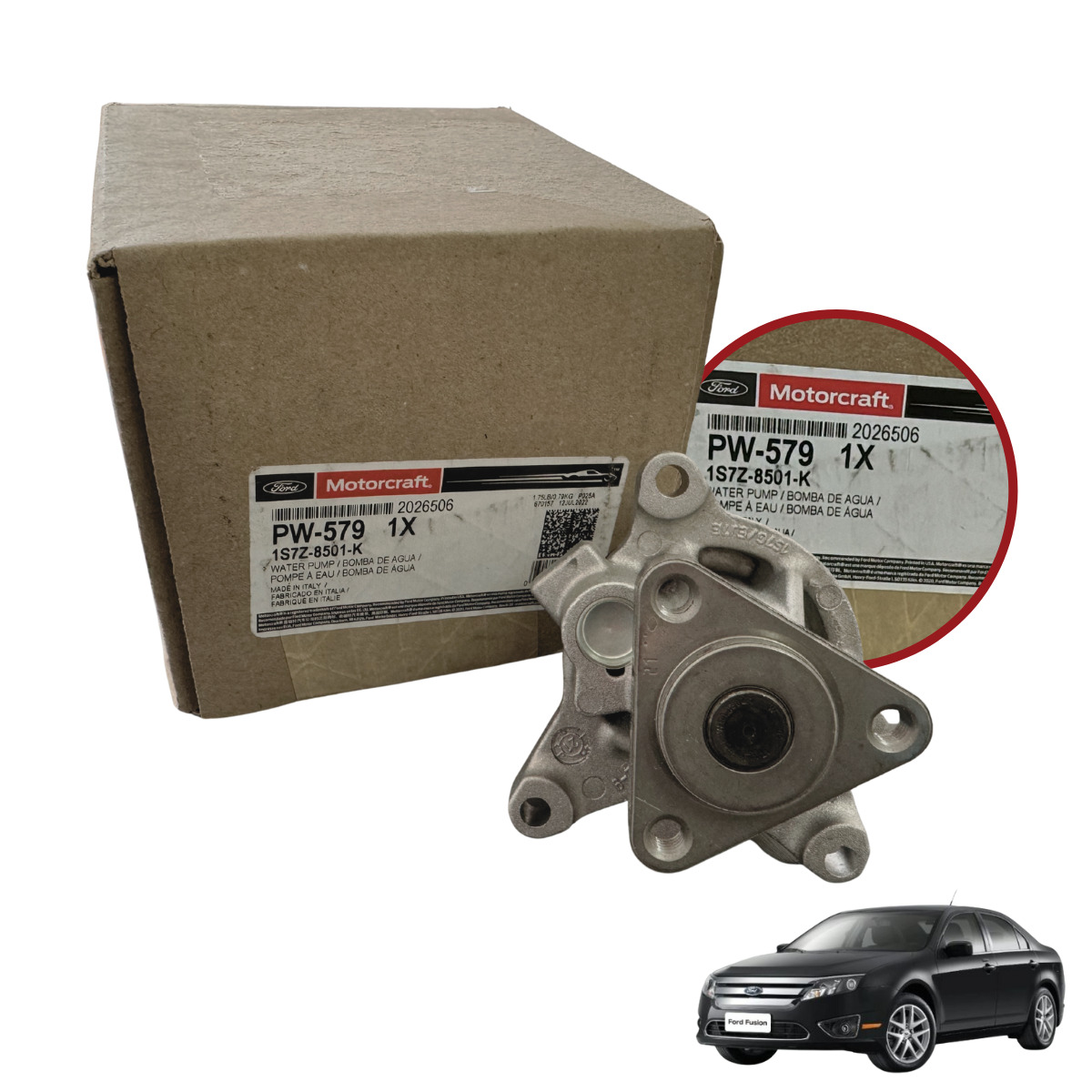 BOMBA DAGUA COM ANEL DE VEDAÇÃO DO FUSION – MOTORCRAFT