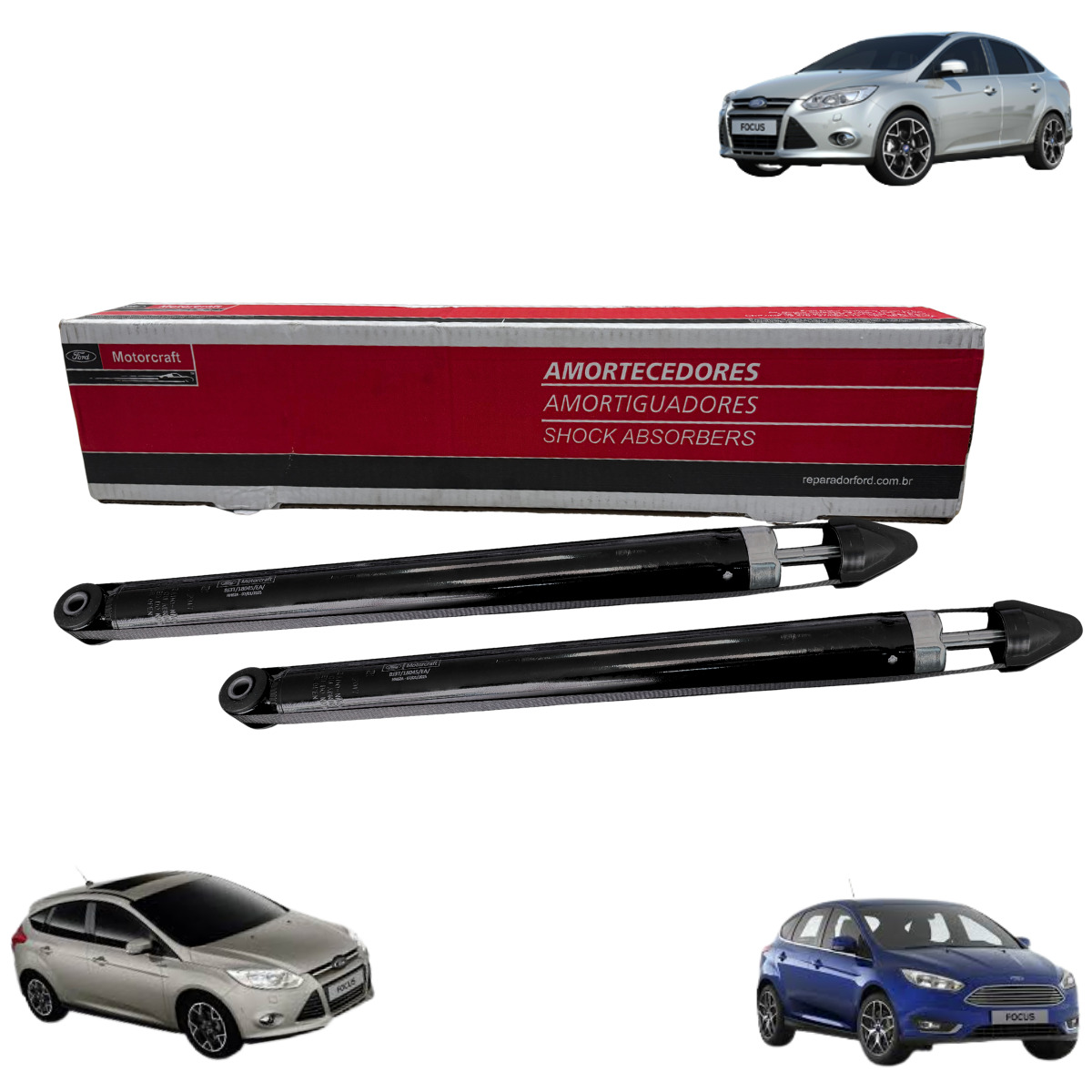 PAR DO AMORTECEDOR TRASEIRO DO FOCUS 2014 A 2019 (MOTORCRAFT)