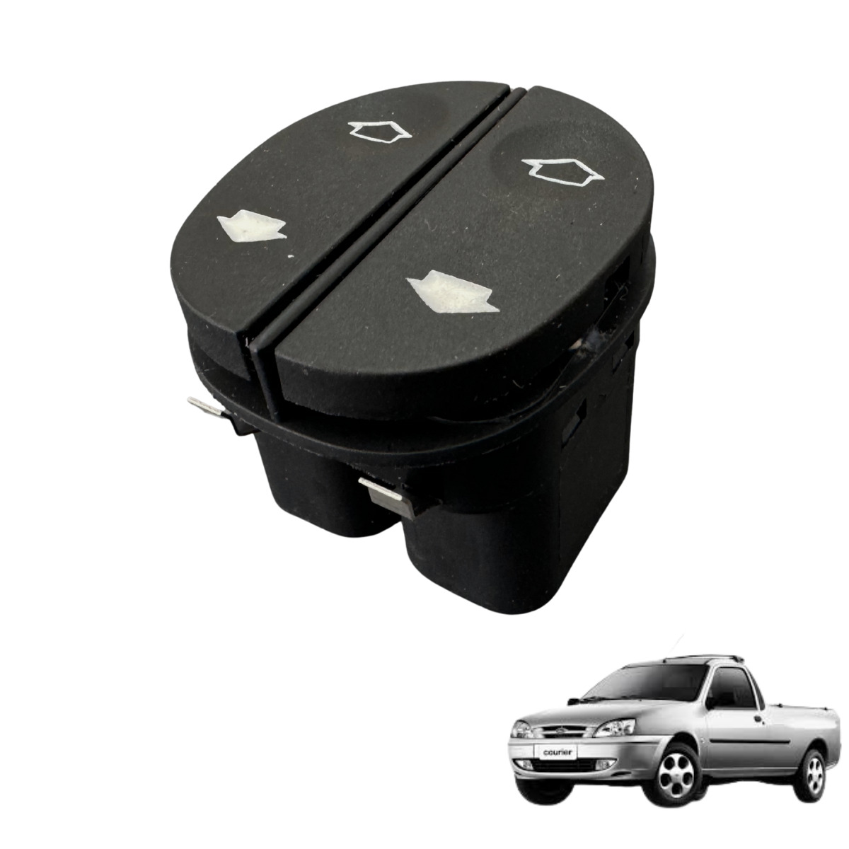 BOTÃO INTERRUPTOR DUPLO DE ACIONAMENTO DO VIDRO DA PORTA – (LADO DO MOTORISTA) FORD KA, FIESTA E COURIER