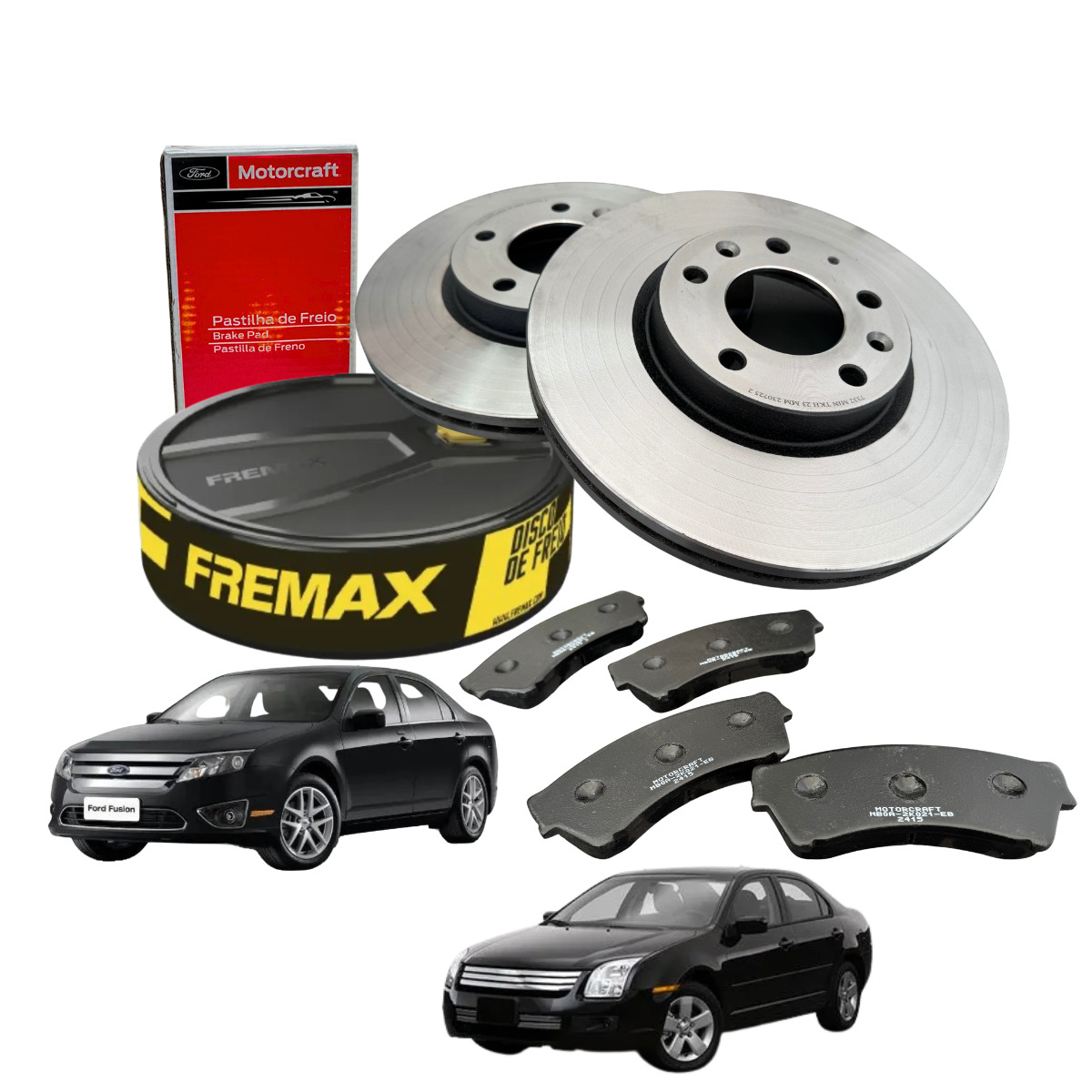 Kit Disco + Pastilha Freio Dianteira Ford Fusion 2006 2012