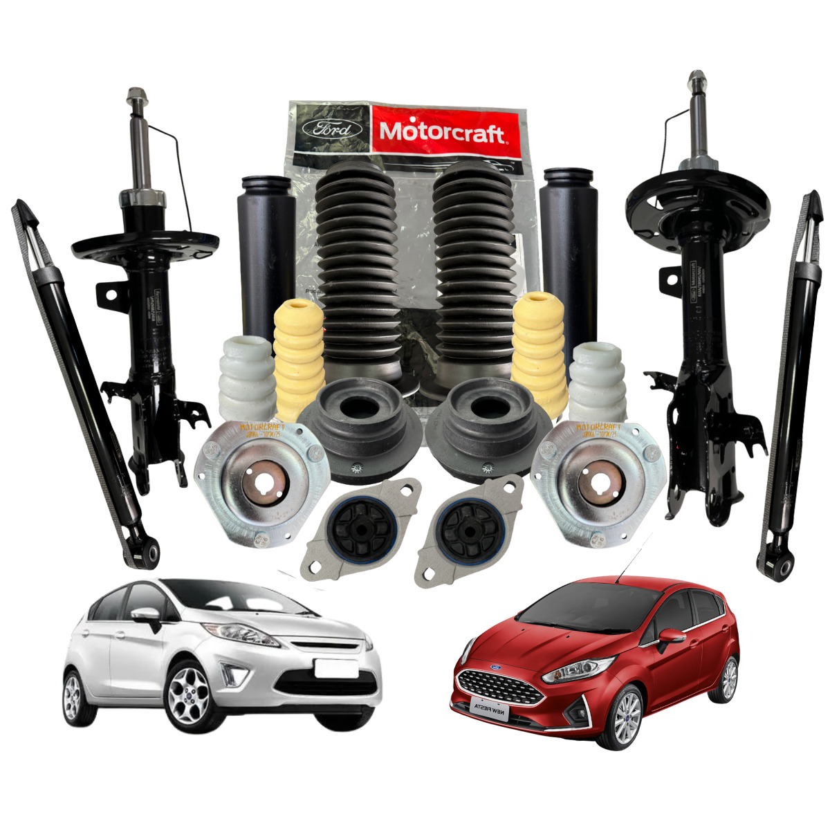 KIT BATENTE SUSPENSÃO DIANTEIRA E TRASEIRA NEW FIESTA 2011 A 2019 – MOTORCRAFT
