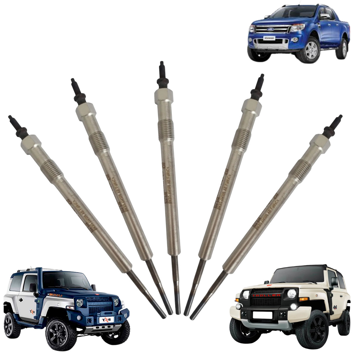 Jogo De 5 Velas Aquecedora Ranger 3.2 e Troller