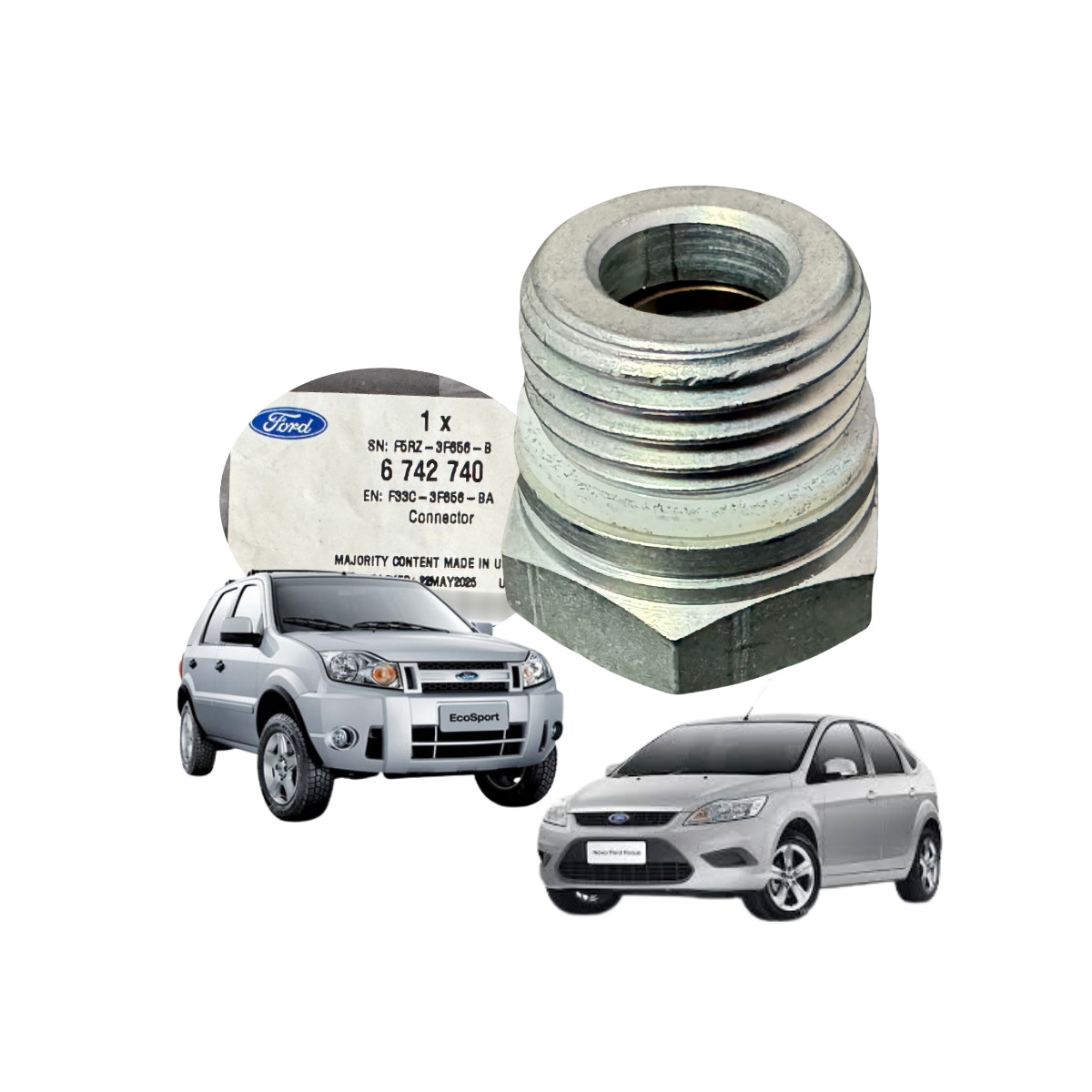 Conector Da Mangueira (Tubo) Da Direção Hidráulica – ORIGINAL FORD F33C3F656BA