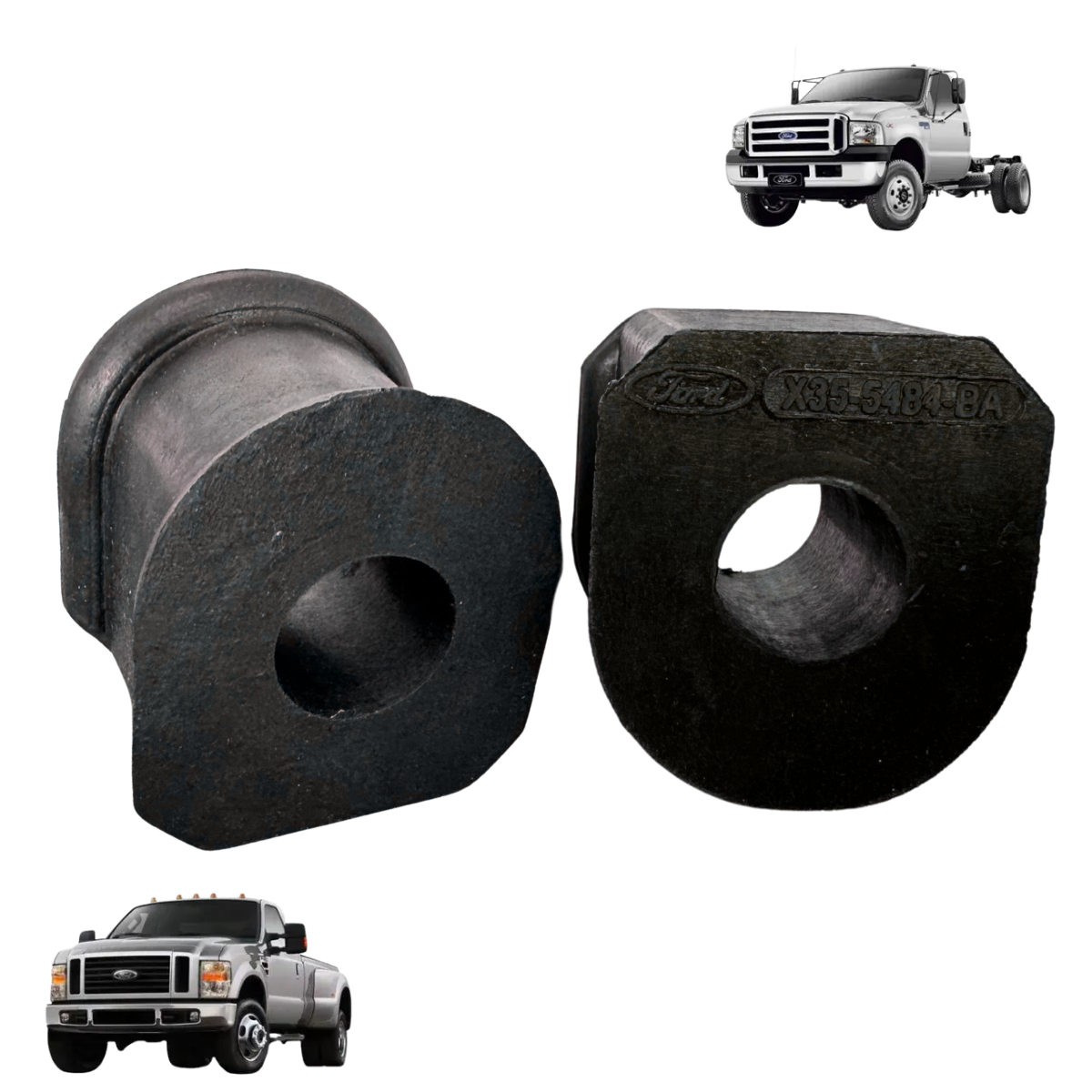 Par Bucha Barra Estabilizadora Traseira F350 e F4000 – ORIGINAL FORD